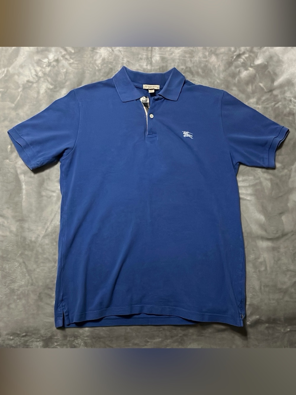 Burberry Brit Men's Blue Polo Shirt Size S Check Placket